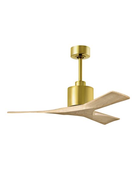 Nan 6-Speed DC 42 Ceiling Fan in Brushed Brass with Light Maple Tone blades