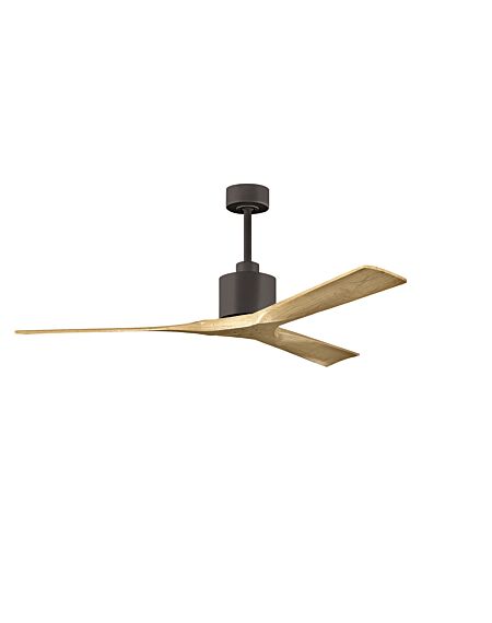 Nan 6-Speed DC 60 Ceiling Fan in Textured Bronze with Light Maple Tone blades