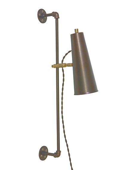  Norton Wall Lamp in Chestnut Bronze with Antique Brass Accents