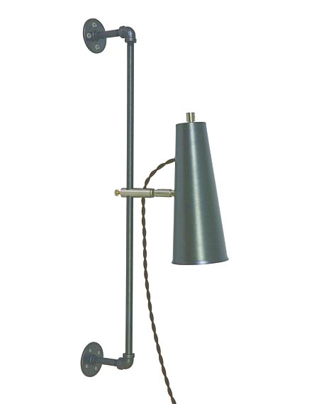  Norton Wall Lamp in Granite with Satin Nickel Accents
