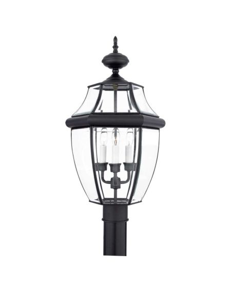 Newbury 3-Light Outdoor Post Lantern in Mystic Black