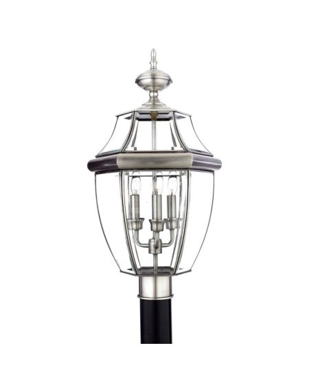 Quoizel Newbury 3 Light 13 Inch Outdoor Post Light in Pewter