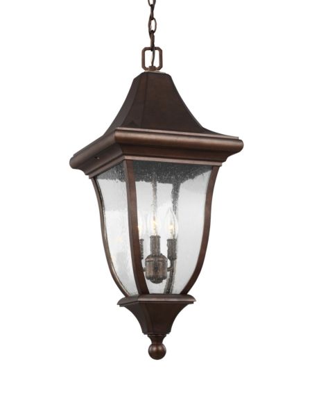 Visual Comfort Studio Oakmont 3-Light Outdoor Hanging Lantern in Patina Bronze