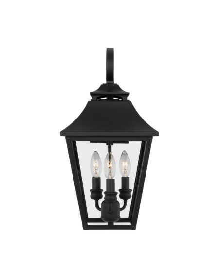 Galena 3-Light Outdoor Wall Sconce in Textured Black