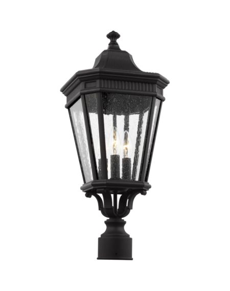 Generation Lighting Cotswold Lane 22.5" 3-Light Outdoor Post Lantern in Black