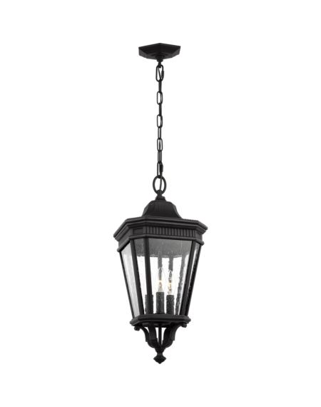 Feiss Cotswold Lane 9.5 Inch 3 Light Outdoor Hanging Lantern in Black