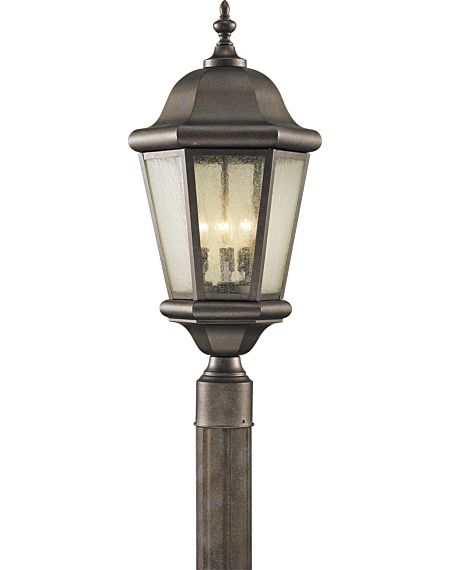 Generation Lighting Martinsville 3-Light Post Lantern in Corinthian Bronze