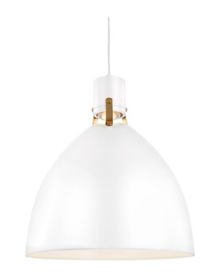 Visual Comfort Studio Brynne Pendant Light in Flat White And Chrome by Sean Lavin