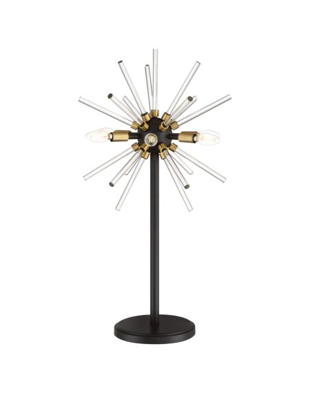  Spiked Table Lamp in Painted Bronze with Natural Brush