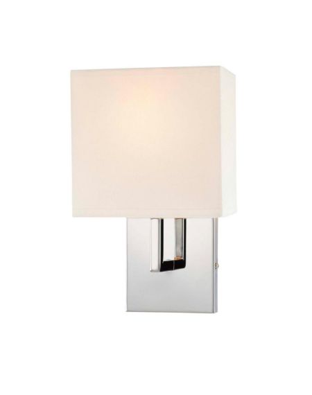 George Kovacs Squared Fabric Wall Sconce in Chrome