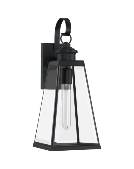 Paxton 1-Light Outdoor Wall Lantern in Matte Black