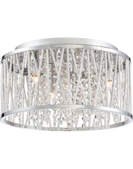 Platinum Crystal Cove 4-Light Ceiling Light in Polished Chrome