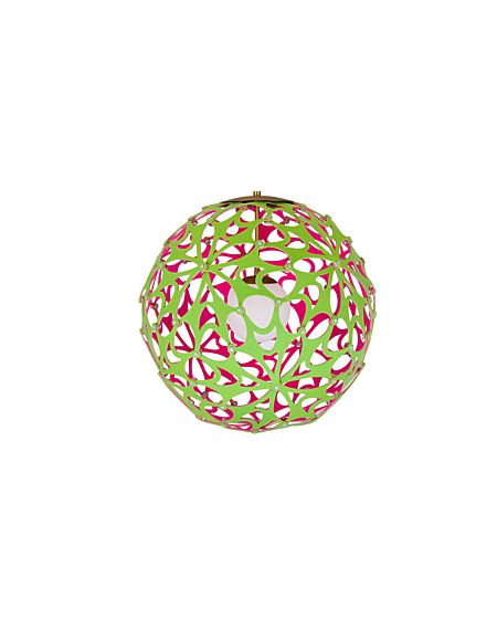  Groovy Pendant Light in Green and Pink and Aged