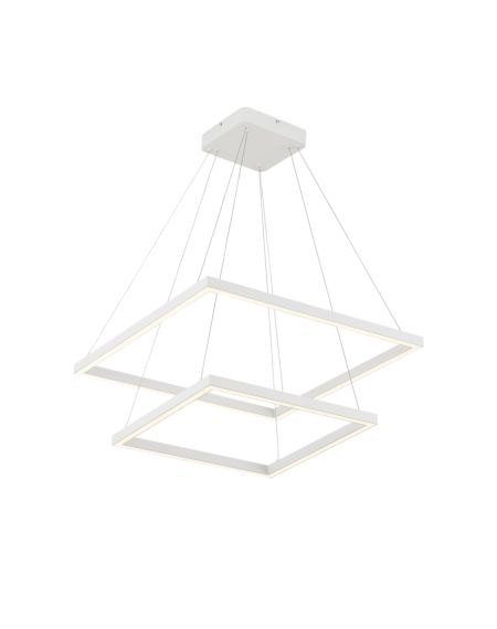  Piazza LED Contemporary Chandelier in White