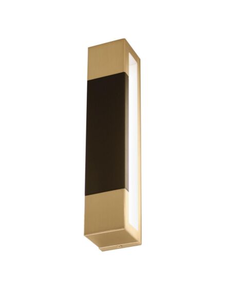 Post LED Wall Sconce in Satin Brass & Black
