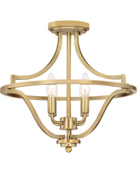 Harvel 4-Light Ceiling Light in Weathered Brass