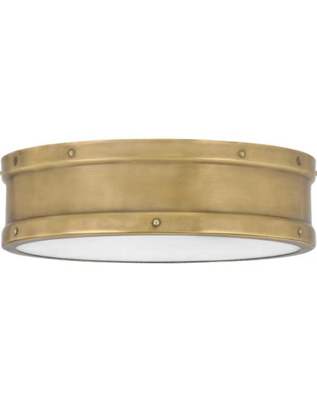 Ahoy LED Flush Mount in Weathered Brass