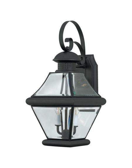 Rutledge 2-Light Outdoor Wall Lantern in Mystic Black
