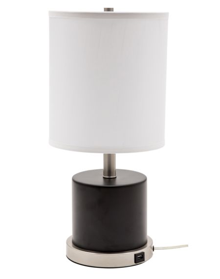  Rupert Table Lamp in Black with Satin Nickel Accents