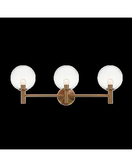 Matteo Cosmo 3 Light Wall Sconce In Aged Gold Brass