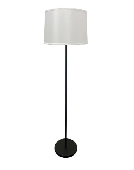Sawyer 1-Light Floor Lamp in Black with Satin Nickel