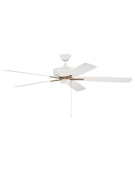 Craftmade Super Pro fan Ceiling Fan with Blades Included in White with Satin Brass