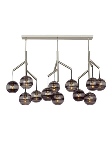 Visual Comfort Modern Sedona 12-Light 2700K LED Contemporary Chandelier in Aged Brass and Clear