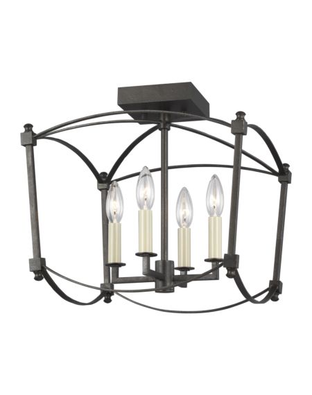 Visual Comfort Studio Thayer 4-Light Ceiling Light in Smith Steel by Sean Lavin