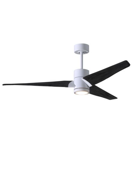 Super Janet 6-Speed DC 52" Ceiling Fan w/ Integrated Light Kit in White with Matte Black blades