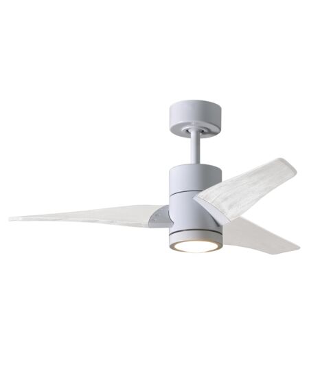 Super Janet 6-Speed DC 42" Ceiling Fan w/ Integrated Light Kit in White with Matte White blades