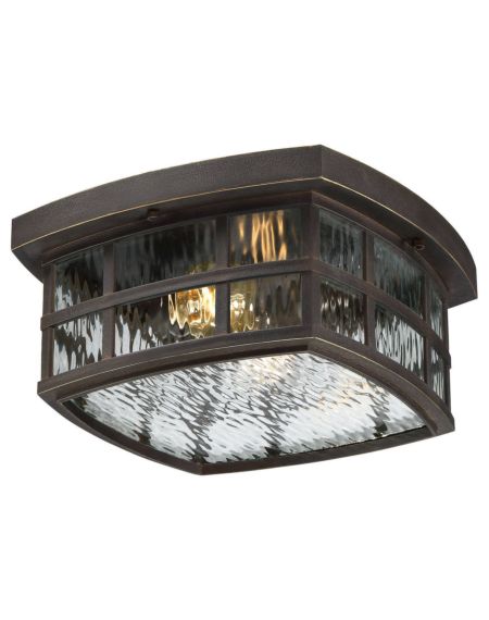 Quoizel Stonington 2 Light 12 Inch Outdoor Ceiling Light in Palladian Bronze