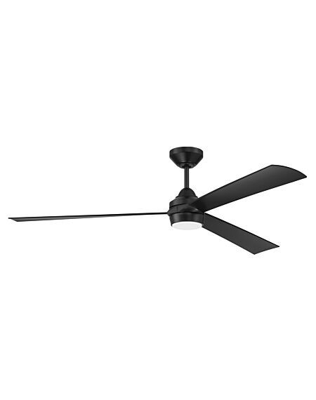Craftmade Sterling 1-Light Ceiling Fan with Blades Included in Flat Black