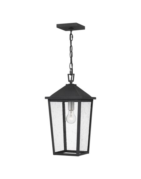 Stoneleigh 1-Light Outdoor Hanging Lantern in Mottled Black