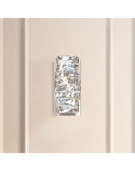 Glissando 2-Light Wall Sconce in Stainless Steel with Clear Crystals From Swarovski Crystals