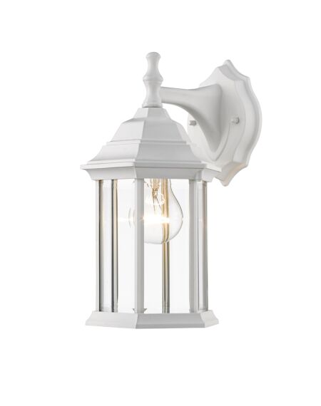 Z-Lite Waterdown 1-Light Outdoor Wall Sconce In Gloss White