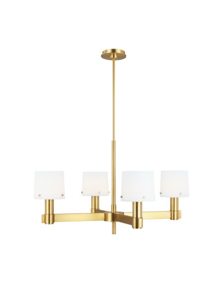Visual Comfort Studio Palma 4-Light Chandelier in Burnished Brass by Thomas O'Brien