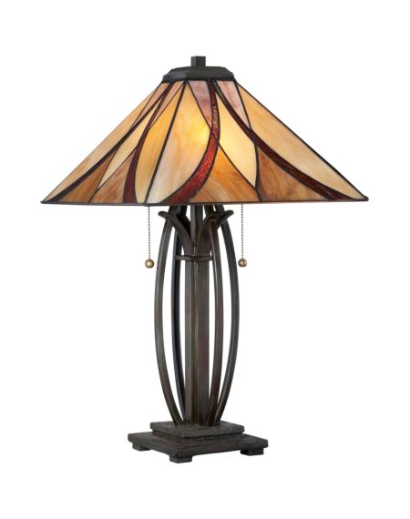  Asheville 25" Tiffany Table Lamp in Valiant Bronze