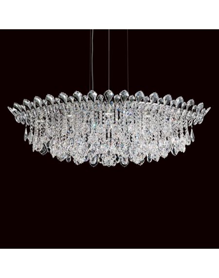 Trilliane Strands 8-Light Pendant in Stainless Steel with Clear Heritage Crystals
