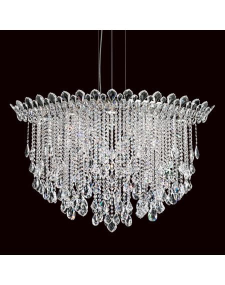 Trilliane Strands 8-Light Pendant in Stainless Steel with Clear Heritage Crystals
