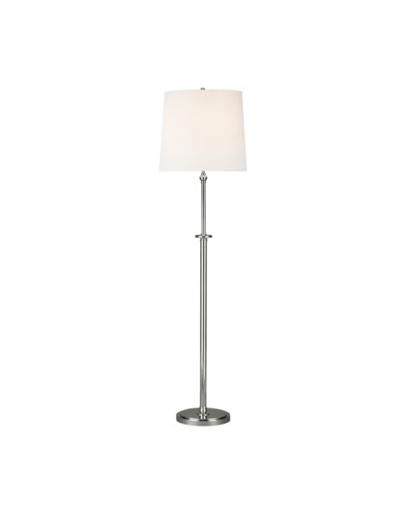 Visual Comfort Studio Capri 2-Light Floor Lamp in Polished Nickel by Thomas O'Brien