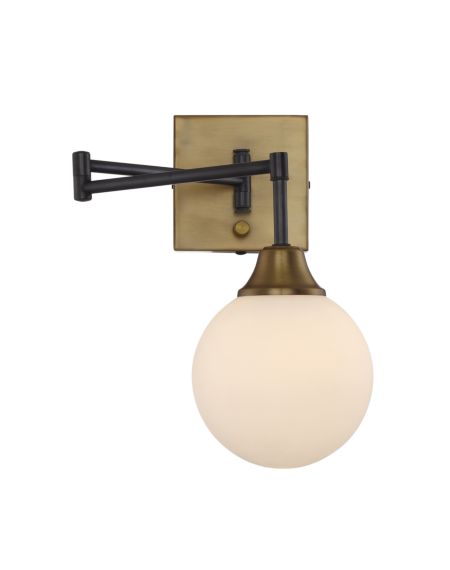 Retro Swing-Arm Sconce in English Bronze with Warm Brass