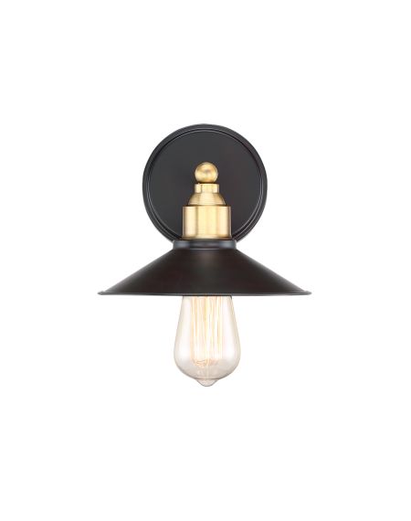 Farnsworth Wall Sconce in Oil Rubbed Bronze with Brass Accents