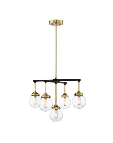 Linda Chandelier in Oil Rubbed Bronze with Brass Accents