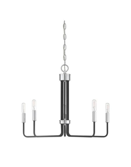 Sarah Chandelier in Matte Black with Chrome