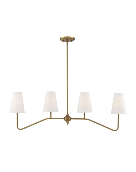 Trade Winds Madison Linear Chandelier in Natural Brass