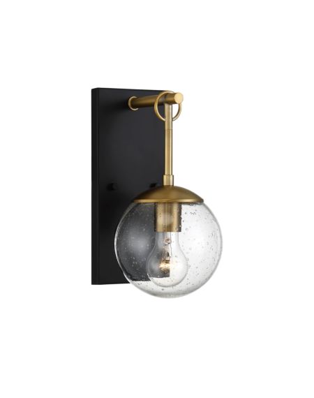 Outdoor Wall Light in Oil Rubbed Bronze With Brass Accents