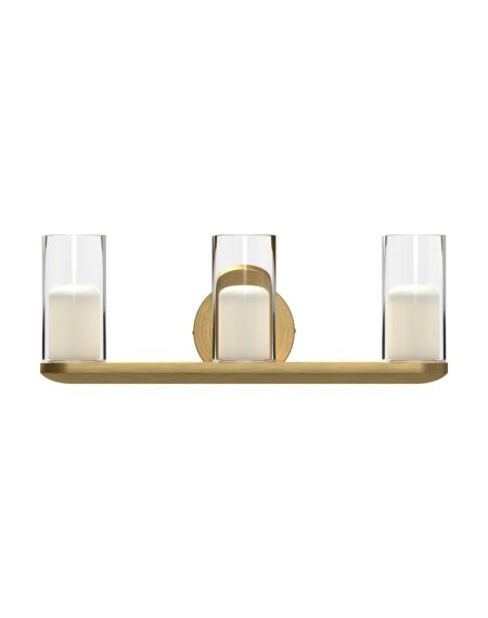 Birch LED Bathroom Vanity Light in Brushed Gold with Clear Glass