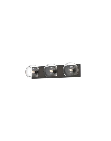 Willow 3-Light Bathroom Vanity Light in Matte Black with Clear Glass