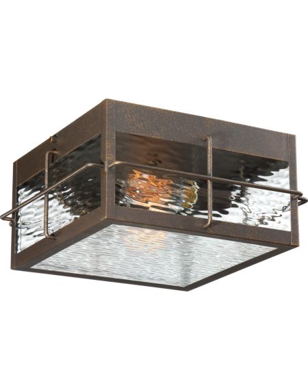 Quoizel Ward 2 Light 12 Inch Outdoor Ceiling Light in Gilded Bronze