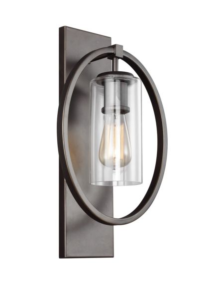 Generation Lighting Marlena 18" Clear Glass Wall Sconce in Antique Bronze